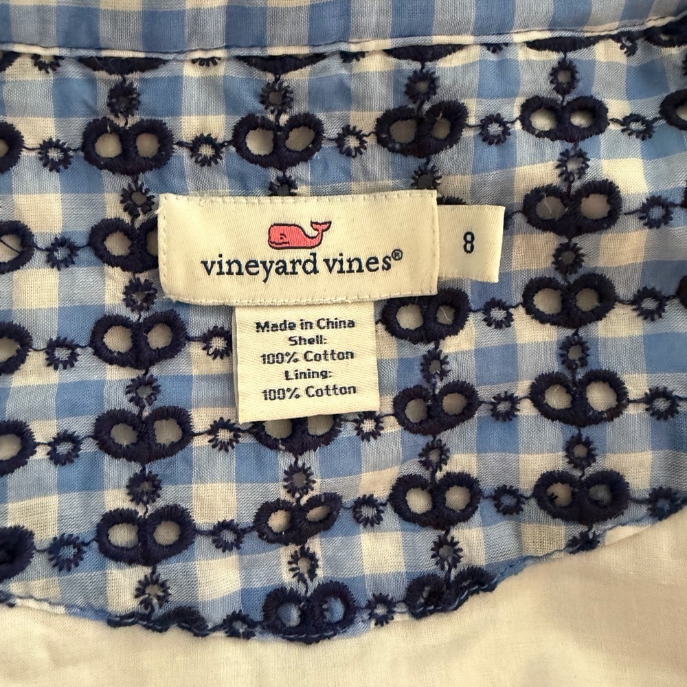 Vineyard Vines Eyelet Gingham Belted Mini Dress - Picture 10 of 11